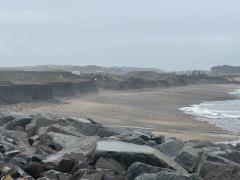 Bit of beach, but our walk ends before that